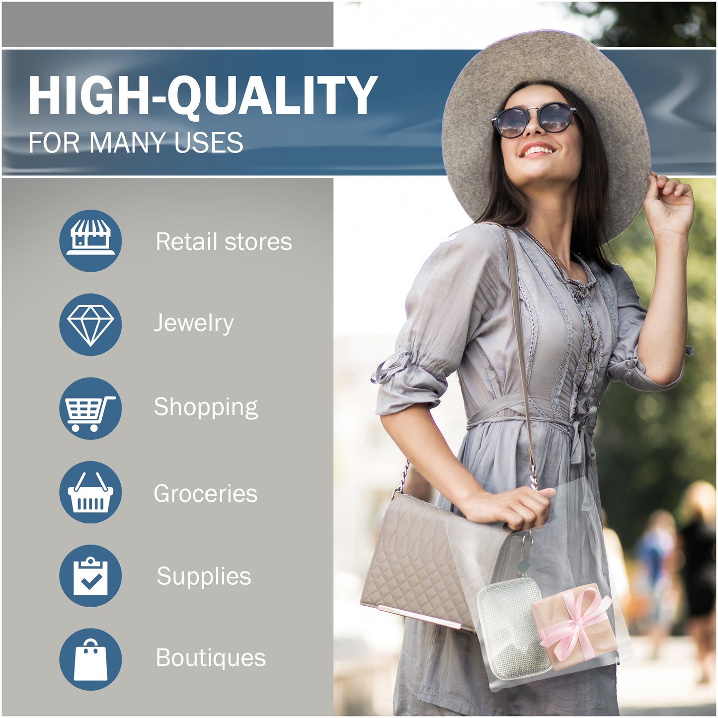 200 Pack 9" x 12" with 1.5 mil Thick Clear Glossy Bags