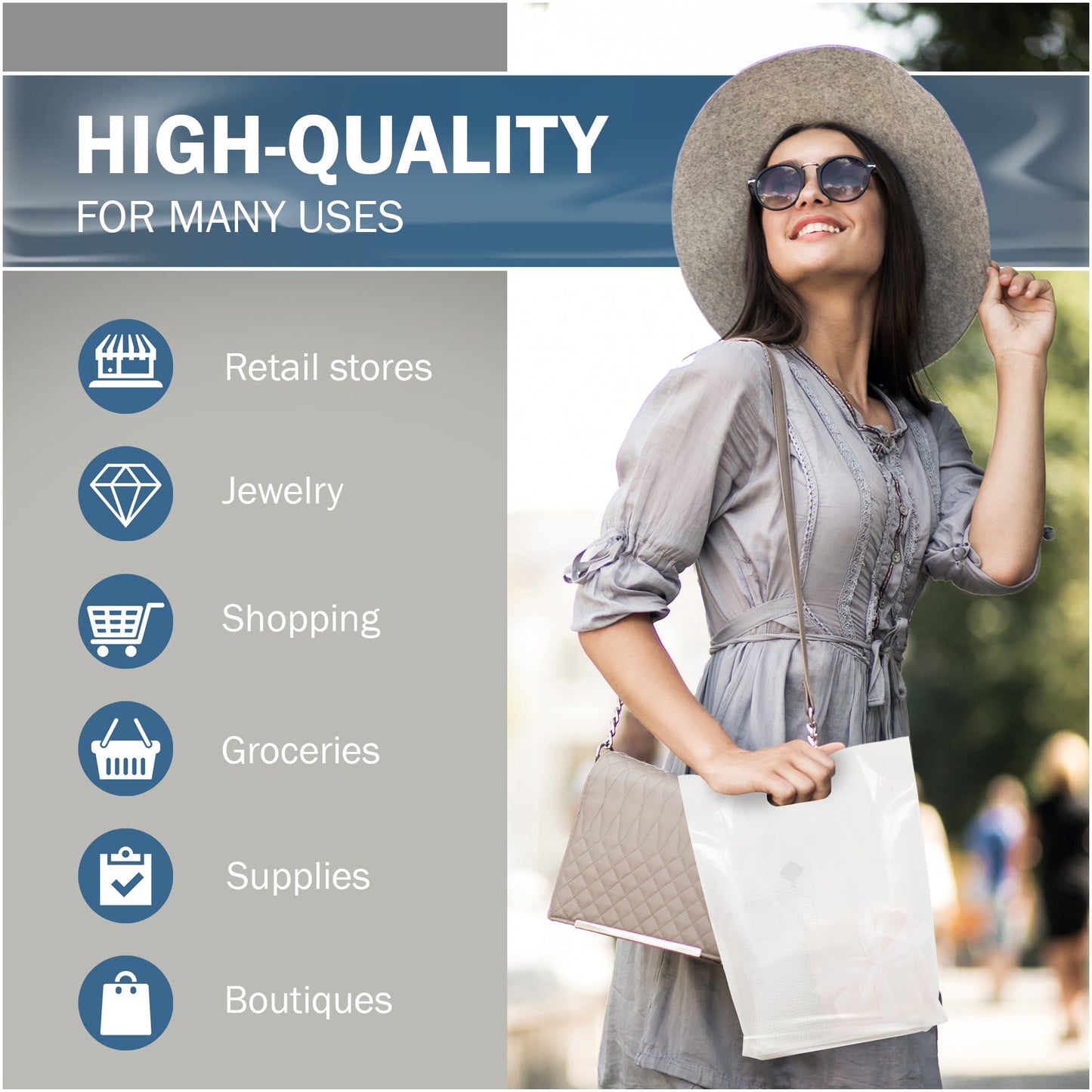 100 Pack 9" x 12" with 1.25 mil Thick White Glossy Bags