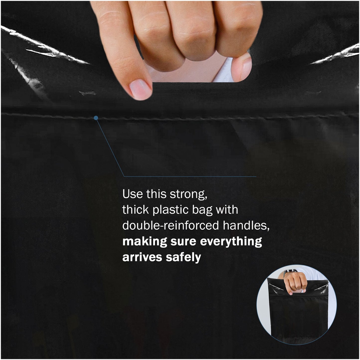 100 Pack 9" x 12" with 2 mil Thick Black Merchandise Bags