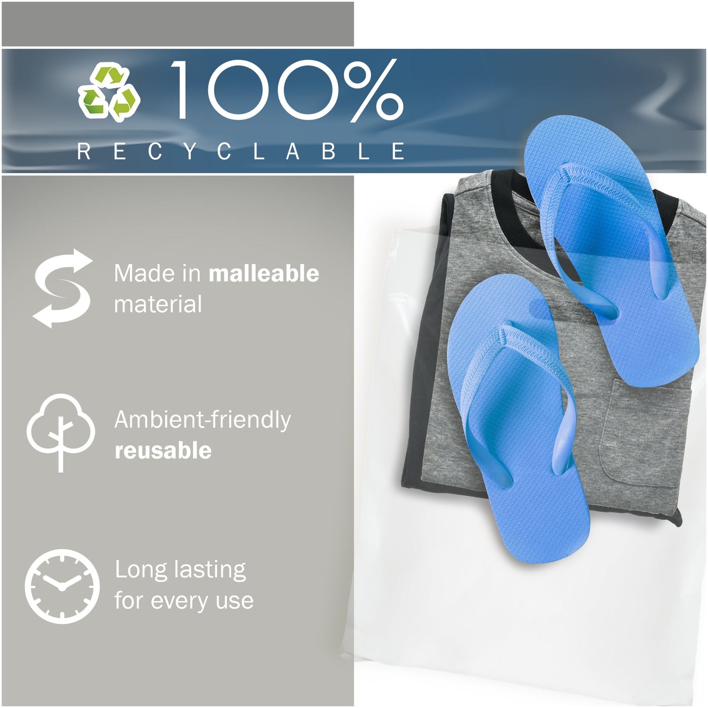 100 Pack 20" x 22" with 2 mil Thick Extra Large Clear Merchandise Plastic Retail Bags