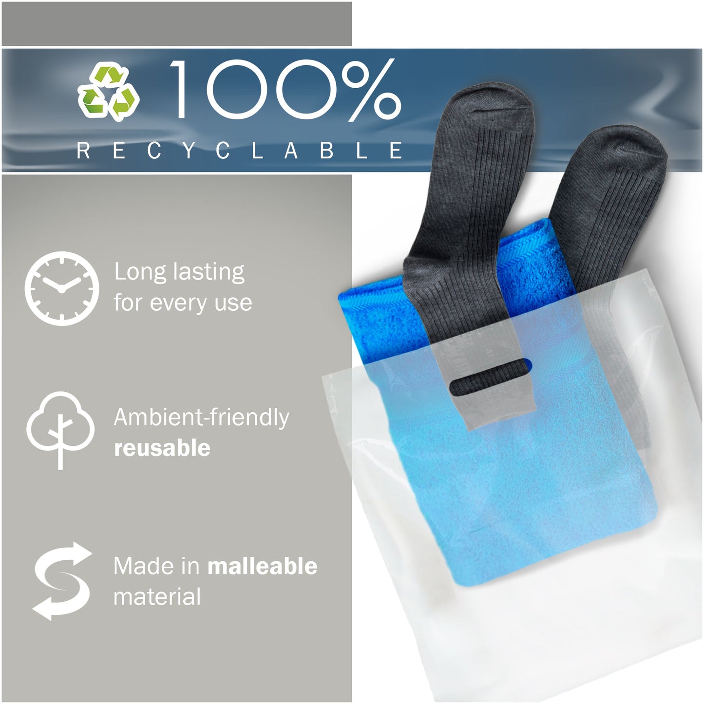 100 Pack 22" x 22" with 2 mil Thick Extra Large Clear Merchandise Plastic Retail Bags