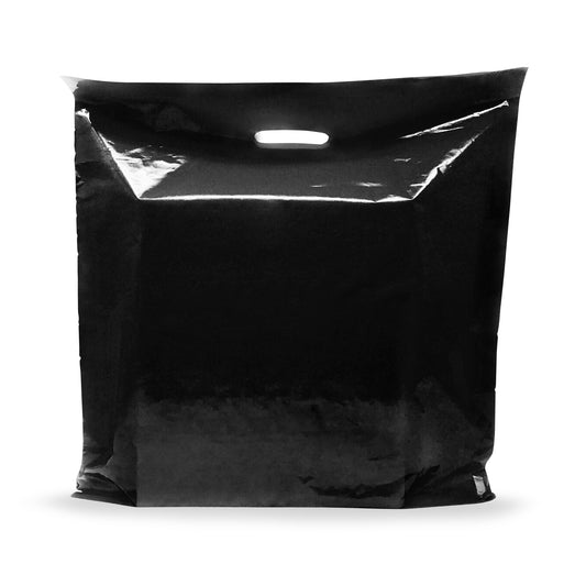50 Pack 26" x 26" with 3 mil Thick Extra Large Black Merchandise Plastic Retail Bags (HDPE)